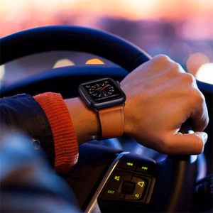 TECH-PROTECT LEATHERFIT APPLE WATCH 4 / 5 / 6 / 7 / 8 / 9 / SE / ULTRA 1 / 2 (42 / 44 / 45 / 49 MM) BRŪNS