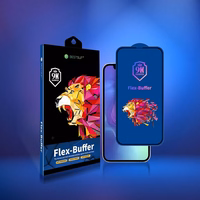 Aizsargstikls (m) - Bestsuit Flex-Buffer Hybrid Glass 5D ar antibakteriālu Biomaster pārklājumu Apple iPhone 13 mini melns