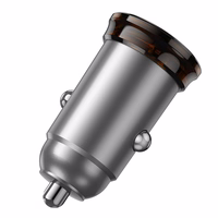 Automobiļa lādētājs Hoco 2 x USB C PD QC3.0 45W NZ16B metāla pelēks