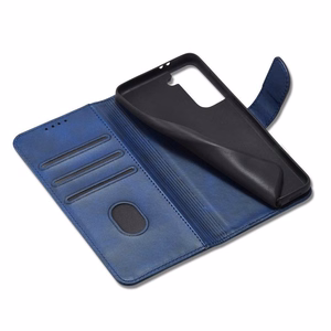 Magnētiskais apvalks Samsung Galaxy S22+ (S22 Plus) ar Flip Cover zilais