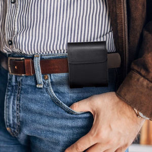 ROYAL universal horizontal leather belt holster size V for SAMSUNG FLIP 1 / 2 / 3 / 4 / HUAWEI P50 Pocket / MOTOROLA RAZR 5G black