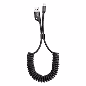 Baseus kabelis ar atsperīti Lightning 1m 2A (melns)