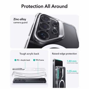 ESR Classic Hybrid Kickstand MagSafe futrālis Samsung Galaxy S26 Ultra - caurspīdīgs