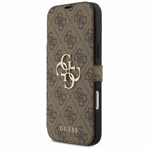 Guess Book 4G Metal Logo Чехол для iPhone 17 Pro Max - коричневый