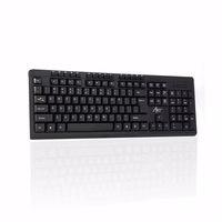 ART bezvadu datora komplekts tastatūra QWERTY + pele + peles paliktnis 2,4G AK-48A melns