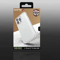 Raptic X-Doria Slim viedtālruņa apvalks iPhone 14 Pro Max aizmugure caurspīdīga
