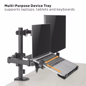 17"-32" Monitor Arm with 10”-15.6” Laptop Tray