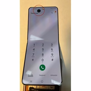LCD displejs saderīgs ar Samsung F711 Z Flip3 melns (ar defektiem 1) (NF versija)