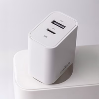 Maxlife MXTC-06-20AC PD QC lādētājs 1x USB-C 1x USB 20W balts + USB-C - Lightning kabelis 20W