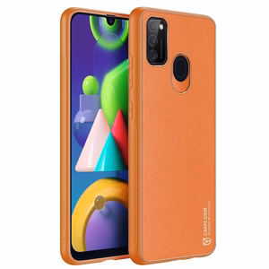 Dux Ducis Yolo elegantais vāciņš no mīksta TPU un PU ādas Samsung Galaxy M30s oranžs