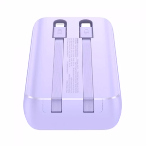 Portatīvais lādētājs Joyroom JR-PBC07 violets 20000mAh 30W (PD / QC3.0) + iebūvēti Type-C / Lightning kabeļi