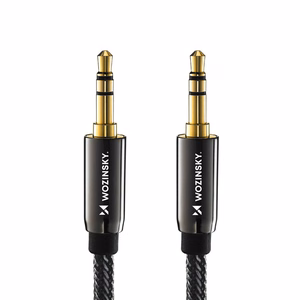 Wozinsky universālais mini jack kabelis 2x AUX kabelis 1.5m melns