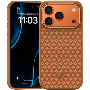 Benks Magnetic Armor Pro Armor Grid Kevlar maciņš ar metāla rāmi 600D (C.K.FL.AP.GD.F070) Iphone 17 Pro Max, oranžs