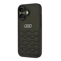 Audi Sintētiskās ādas iPhone 16 6.1" melns/melns cietais apvalks AU-TPUPCIP16-GT/D2-BK