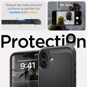 Spigen Rugged Armor Magnētiskais apvalks iPhone 16 - melns