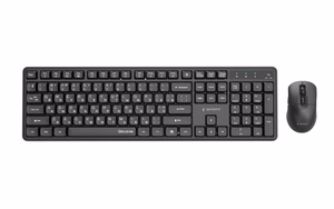 GEMBIRD KBS-WMS-01-CYRL bezvadu tastatura un pele, kirilica, melna