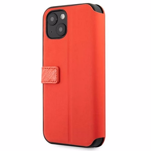 Ferrari FESAXFLBKP13SRE iPhone 13 mini 5.4" sarkans/sarkans grāmatas On Track Carbon Stripe