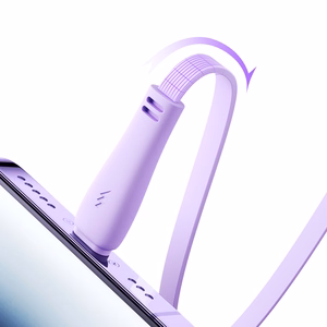 Joyroom Colorful Series S-A40 Cable Retractable 3in1 USB-A - USB-C / Lightning / Micro USB 1m - Purple