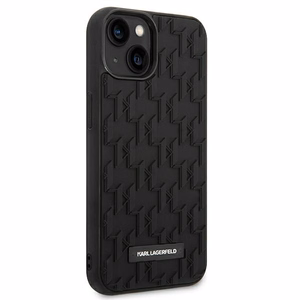 Karl Lagerfeld 3D Monogram viedtālruņa apvalks iPhone 14 Plus - melns