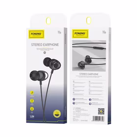 FONENG vadu austiņas T59 JACK 3.5MM ar mikrofonu 1.2M melns