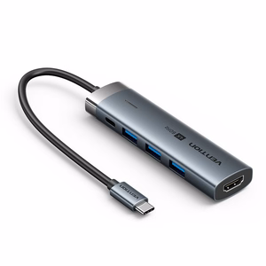 Vention 5-in-1 USB-C sadalītājs 100W PD 5Gbps 4K@60Hz