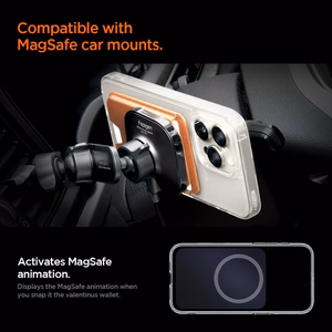 Spigen Valentinus MagFit+ MagSafe magnētiskais karšu maciņš tālrunim – oranžs