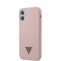 Guess GUHCP12SLSTMLP iPhone 12 mini 5.4" gaiši rozā/gaiši rozā cietais apvalks Silikona trīsstūra logotips