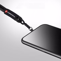 FORCELL F-DESIGN R10X40 rokas telefona siksniņa ar regulējamu garumu (maks. 20cm cilpā) melna