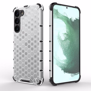 Honeycomb viedtālruņa apvalks Samsung Galaxy S23+ bruņots hibrīda pārsegs caurspīdīgs