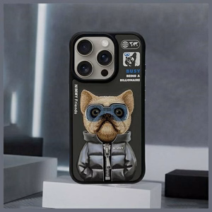 NIMMY viedtālruņa apvalks COOL&CUTE 2.0 Suns priekš IPHONE 15 Pro melns