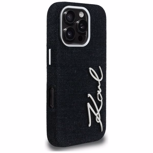 Karl Lagerfeld FW Jeans Signature Logo iPhone 16 Pro Case - Black