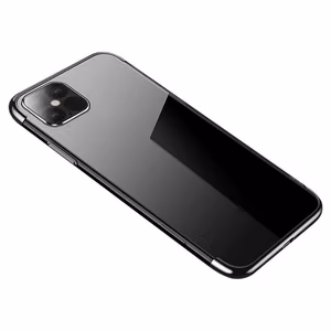 Caurspīdīgs viedtālruņa apvalks TPU gēla pārklājums ar metālisku rāmi Samsung Galaxy S22 Ultra melns