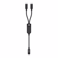 Acefast C5 USB-C - USB-C / USB-C 2in1 100W 480Mb/s kabelis - melns