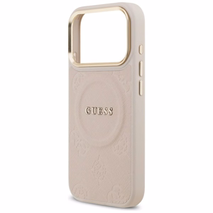 Guess Peony Hot Stamp Magnētiskais viedtālruņa apvalks iPhone 17 Pro - rozā