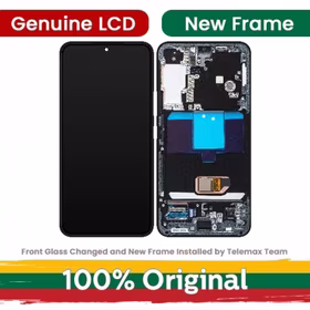 LCD ekrāns saderīgs ar Samsung S901 S22 ar rāmi melns (Atjaunots: Telemax)