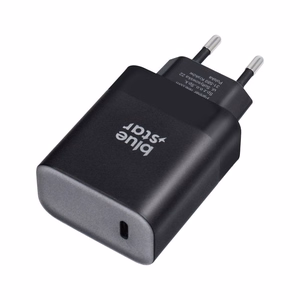BLUE STAR ceļojumu lādētājs Type C + kabelis Type C uz Type C PD QC4.0 3A 45W TFB-TC-45WPD melns