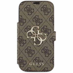 Guess Book 4G Metal Logo Чехол для iPhone 17 Pro - коричневый