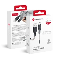 FORCELL F-ENERGY Carbon CB-02A kabelis USB A uz Type C QC4.0 5A 60W 1 m melns