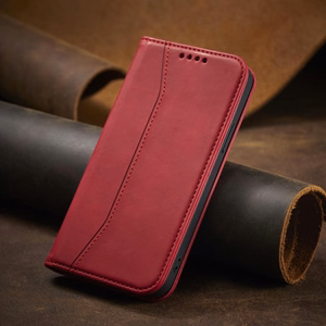 Magnet Fancy Case viedtālruņa apvalks iPhone 14 Pro Max ar flip vāciņu, maku funkciju un statīvu - sarkanās krāsas