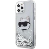Karl Lagerfeld KLHCP12MLNHCCS iPhone 12/12 Pro 6.1" sudraba/sudraba cietais apvalks Mirdzošs Choupette Galva