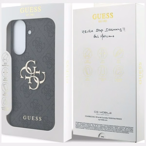 GUESS чехол для Samsung Galaxy A37 GUHCSA374GMGGR (4G Big Metal Logo) чёрный