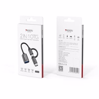 YESIDO ADAPTER OTG GS02 2IN1 TYPE-C/MICRO MALE - USB FEMALE 10CM melns