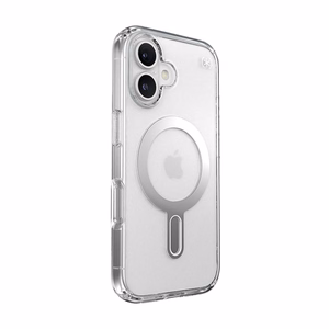 Speck Presidio Perfect-Clear vāciņš ar MagSafe un ClickLock iPhone 16 tālrunim, Clear/Chrome
