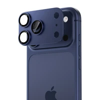 Benks rūdītais stikls Glass Warrior metāla integrēts lēcas aizsargs (C070) Iphone 17 Pro Max (3 lēcas) zils