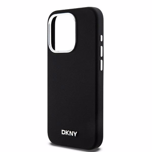 DKNY DKHMP15LSMCHLK iPhone 15 Pro 6.1"melns maciņš Liquid Silicone Small Metal Logo MagSafe