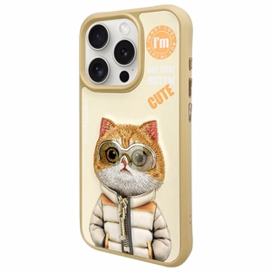 Nimmy Cool&Cute 2.0 Kaķis viedtālruņa apvalks iPhone 15 Pro - zaļš