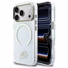 Karl Lagerfeld IML KL Script Logo MagSafe Maciņš for iPhone 17 Pro Max - Clear