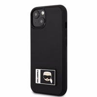 Viedtālruņa apvalks Karl Lagerfeld KLHCP13S3DKPK iPhone 13 mini 5,4\" melns / melns ciets apvalks Ikonik Patch
