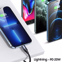 USAMS Kabelis U71 USB-C/ Lighning na USB-C1,2m 100W PD Fast Charge melns/black SJ550USB01(US-SJ550)