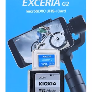 KIOXIA atmiņas karte 128GB microSD Exceria (gen 2) UHS I U3 V30 ar adapteri